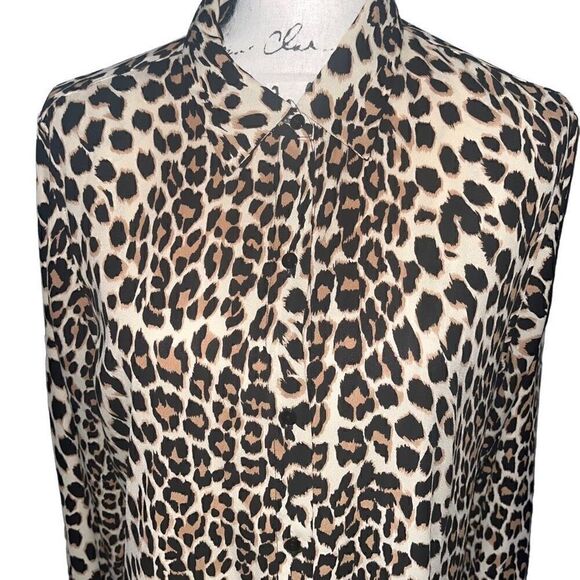 Cynthia Rowley animal print blouse XL - Picture 3 of 6